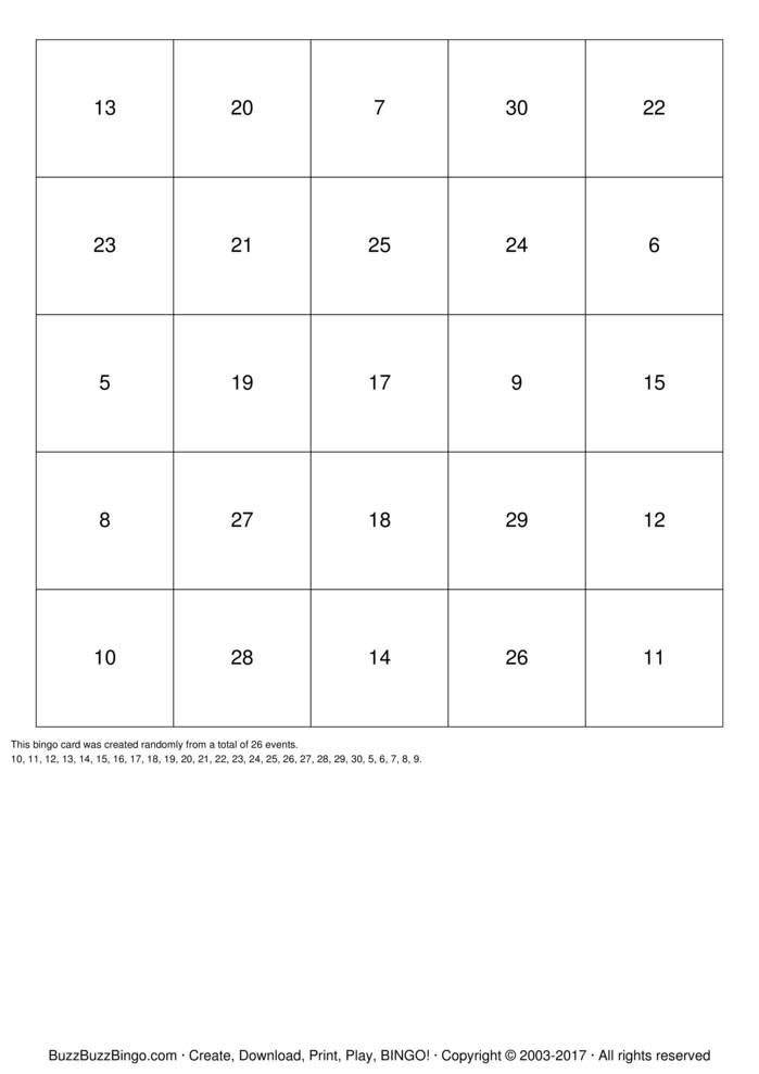 Subtraction BINGO Bingo Cards to Download, Print and Customize!