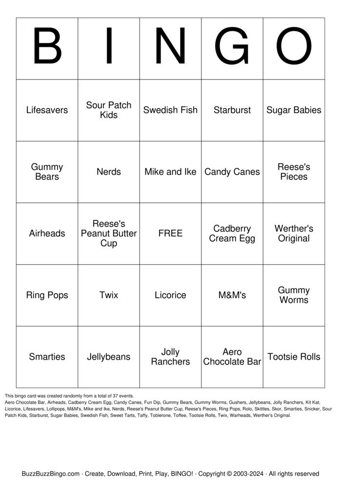 Candyland Bingo Cards to Download, Print and Customize!
