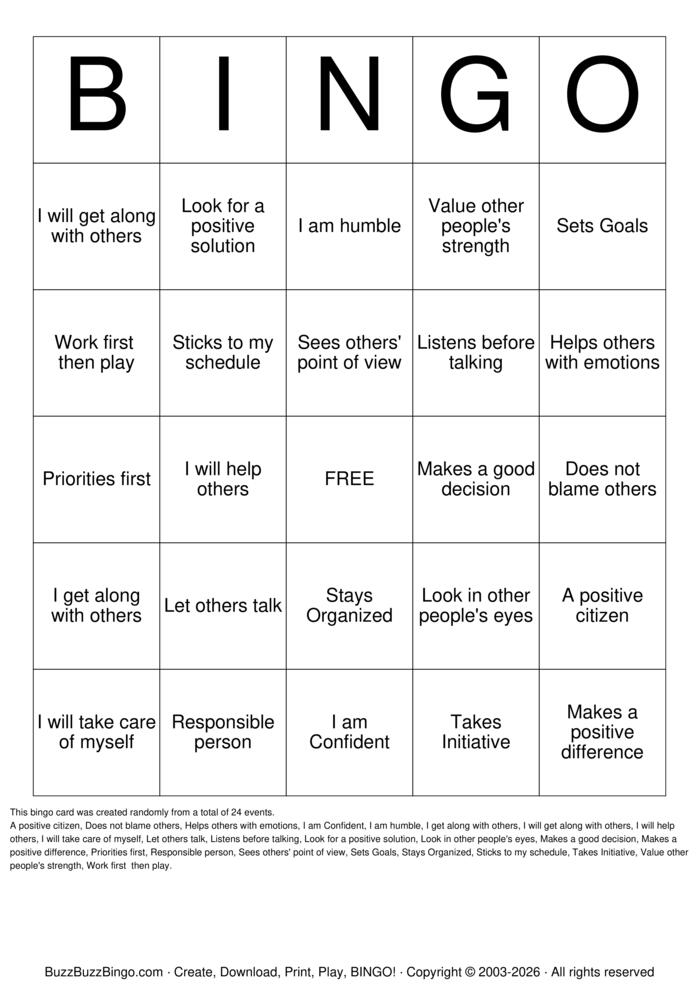 Download Free Copping Skills Bingo Cards Download Free Copping Skills Bingo Cards