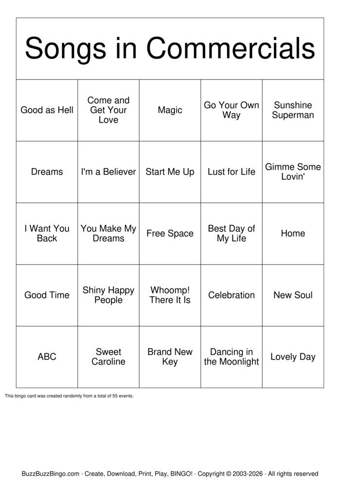 Download Free Custom Bingo Cards Download Free Custom Bingo Cards