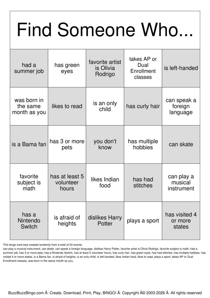 Download Free Find Someone Who... Bingo Cards Download Free Find Someone Who... Bingo Cards
