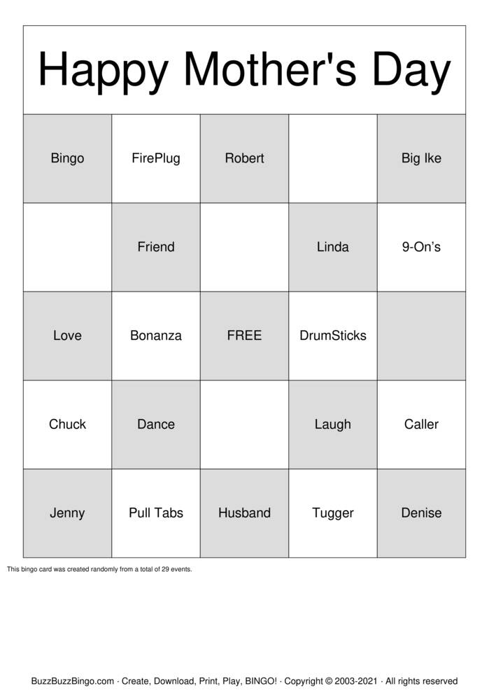 Mothers Day Bingo Cards to Download, Print and Customize!