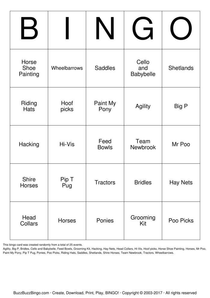 Download Free Custom Bingo Cards