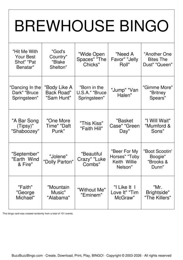 Download Free Custom Bingo Cards