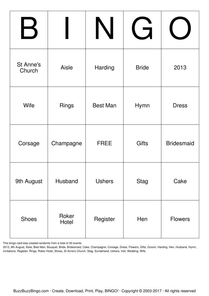 Leonie's Hen Do Bingo Cards to Download, Print and Customize!