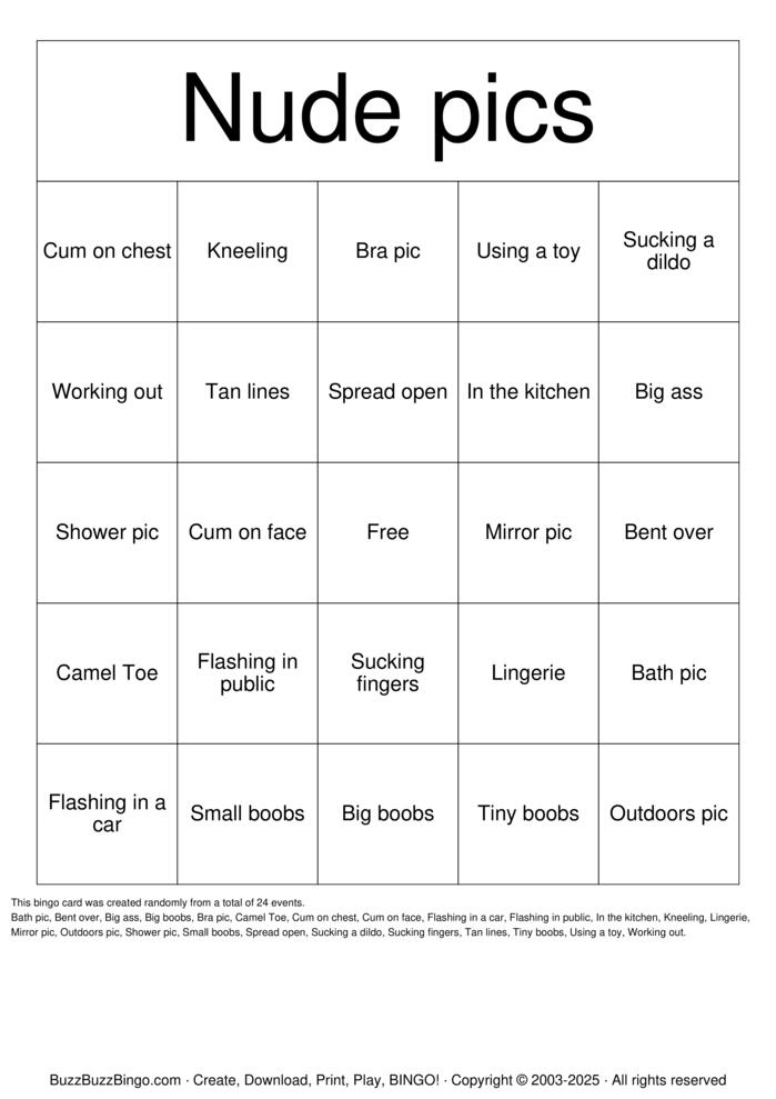 Download Free Nude Bingo Bingo Cards Download Free Nude Bingo Bingo Cards