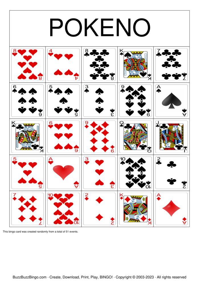 Download Free Pokeno 2 Bingo Cards