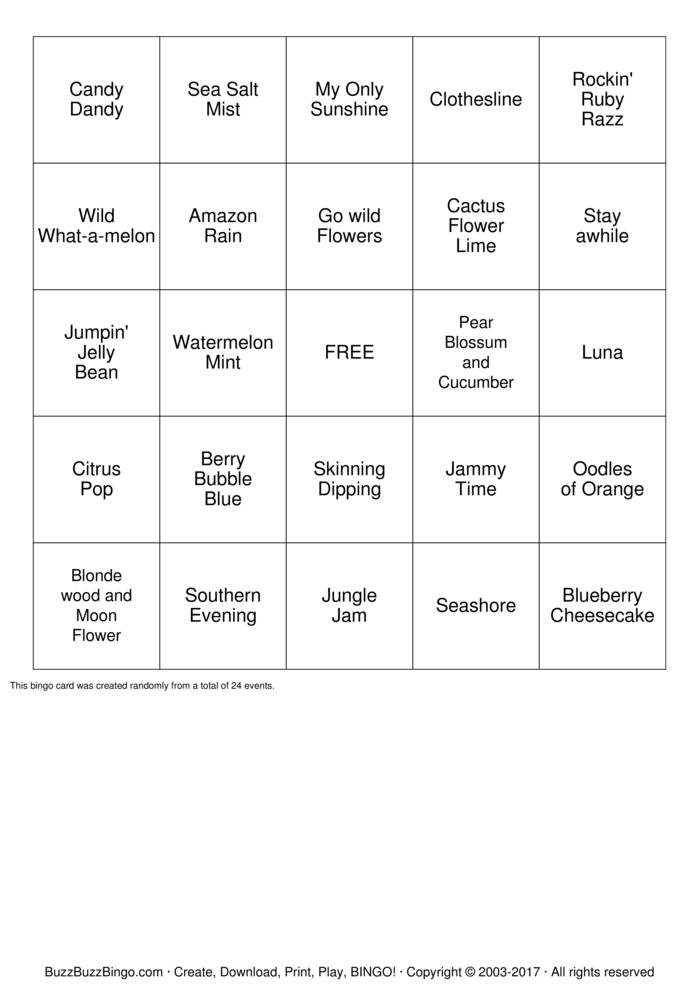 Scentsy Bingo Cards to Download, Print and Customize!