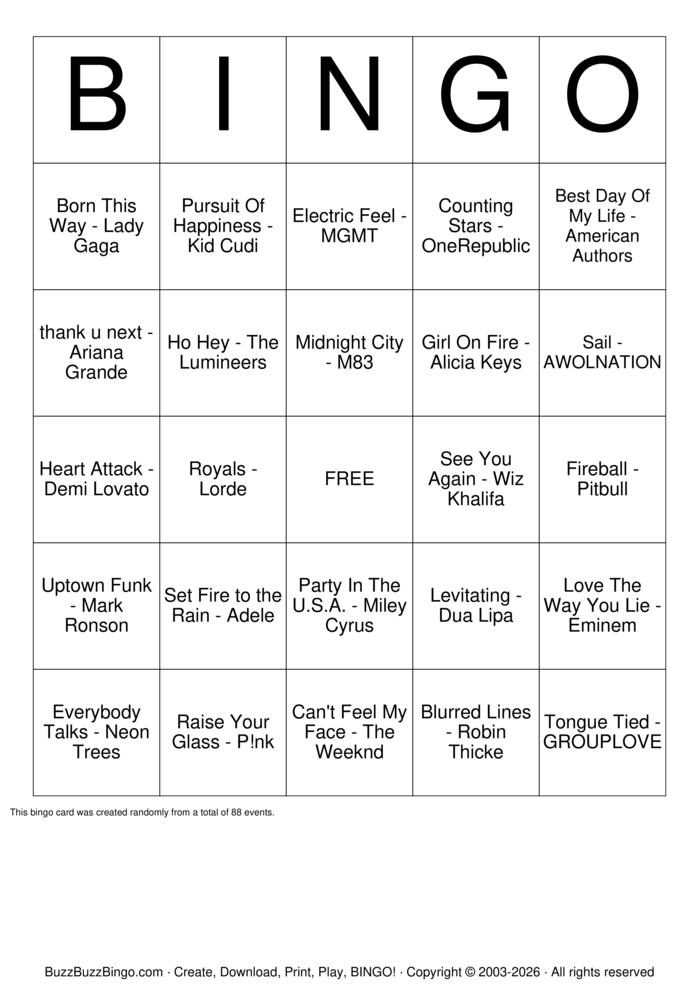 Download Free Singo 1960s Music Bingo Cards Download Free Singo 1960s Music Bingo Cards