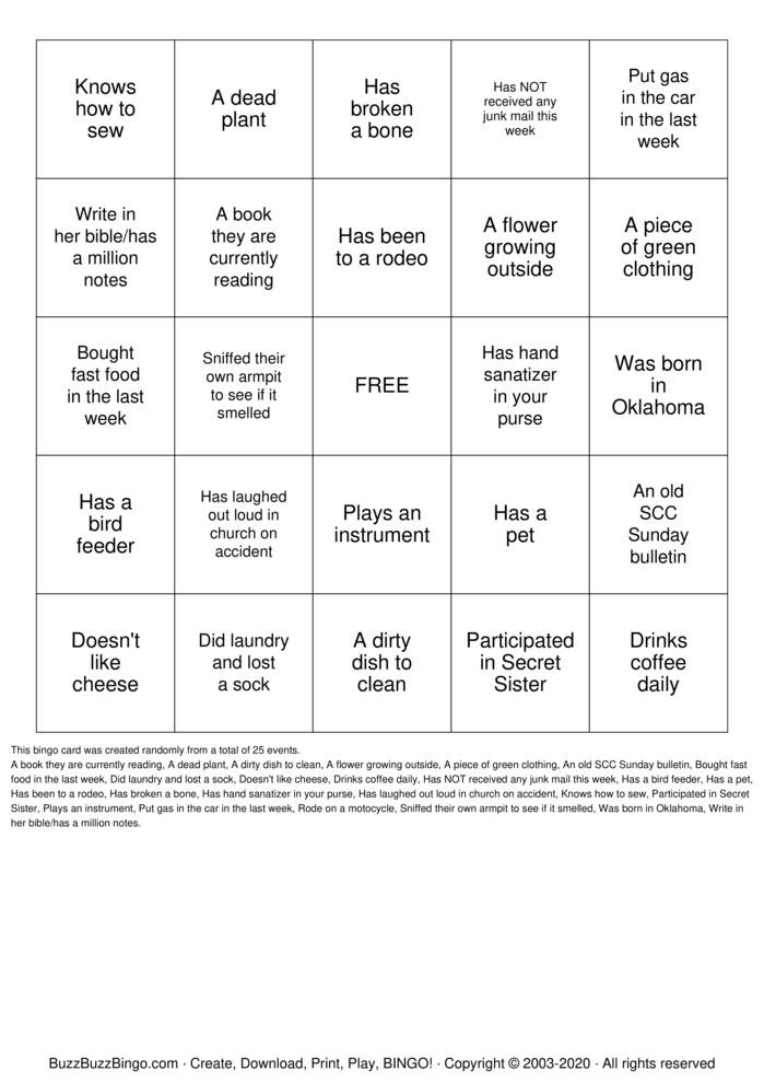 WOMEN'S MINISTRY BINGO Bingo Cards to Download, Print and Customize!